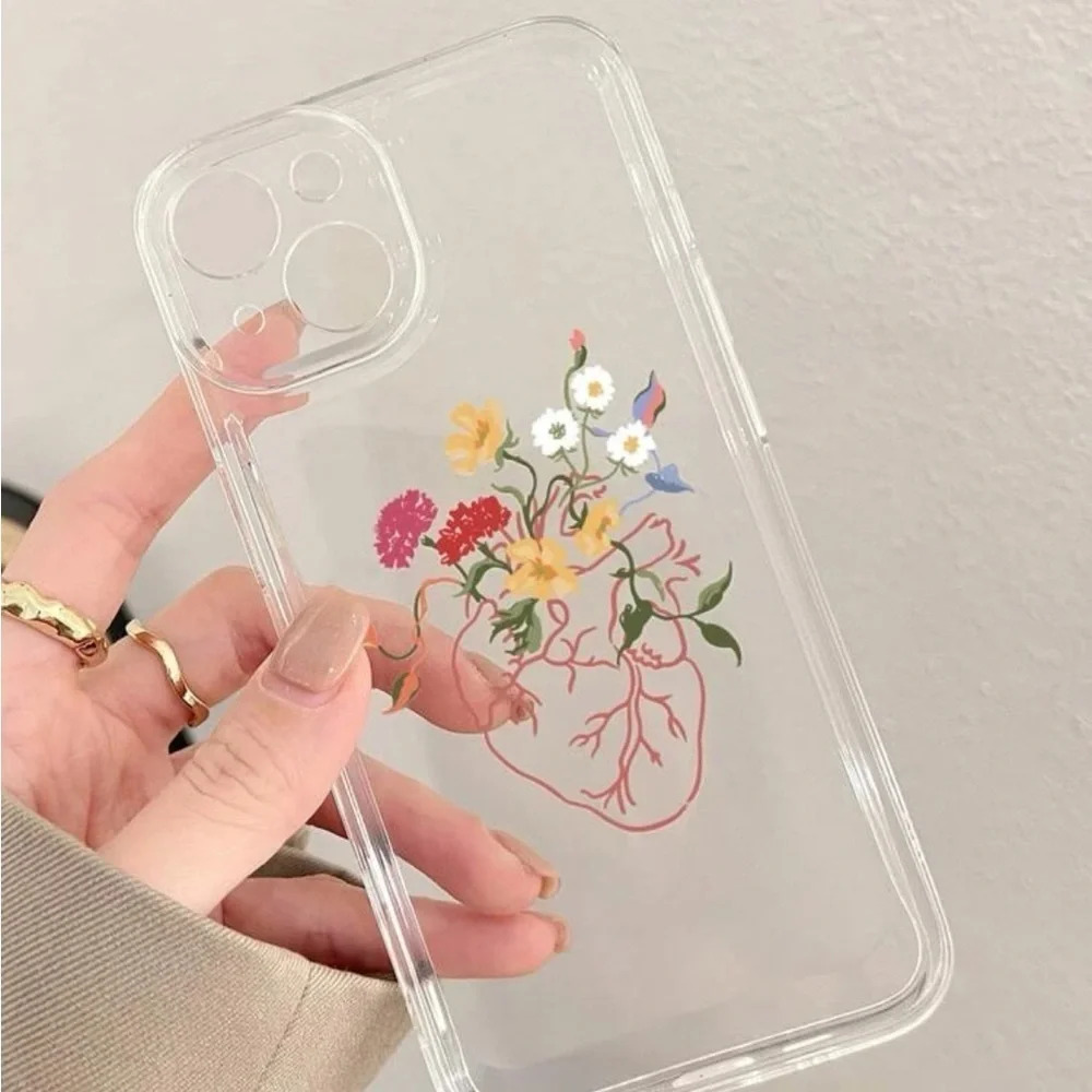 ⚠️Clearance iPhone 14/Pro/Pro Max Cute Flowers And Heart Phone Case - Picture 2 of 3